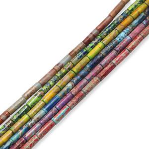 Cuentas de Piedra Natural Multicolor SM3128, Cuentas de <span class=keywords><strong>Jaspe</strong></span> Imperial y Turquesa para la Fabricación de Joyas - Product Image 3