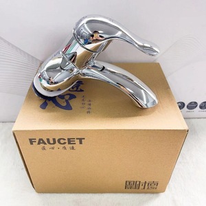 Grifo de Lavabo Shendas de 2 Manijas, Montado en el Encimera, Cromado, Estilo Moderno, 2 Orificios, Mezclador de Agua - Product Image 2