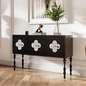 Aparador de trébol creativo MR, armario de almacenamiento de madera maciza Vintage, comedor, pasillo multifuncional, mesa de consola de entrada - Product Image 2