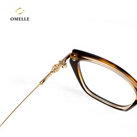 Lunettes de vue pour femmes OMELLE en métal et acétate, monture optique œil de chat en acétate