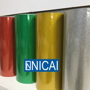 Nicai adesivo vinil para laptop e telefone, adesivo vinil brilhante de ouro e glitter para envoltório de celular