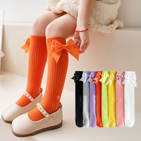 Chaussettes mi-mollet pour filles, chaussettes mi-longues, chaussettes décontractées en tricot, printemps automne, coton peigné, couleur bonbon, absorbant la transpiration, fines