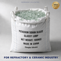 Silicate de potassium et de sodium en morceaux vitreux pour revêtement d'électrodes de soudage, liant, directement de l'usine Chenghui Silicates