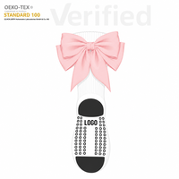 Chaussettes de Pilates pour femmes avec logo personnalisé OEM, chaussettes de sport antidérapantes à nœud papillon, chaussettes de yoga en coton respirant pour le fitness