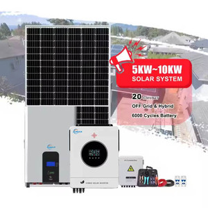 Kit de panneaux solaires domestiques avec panneaux photovoltaïques monocristallins en silicium de 3 kW, 5 kW, 10 kW, stockage sur batterie lithium-ion et contrôleur MPPT - Product Image 1