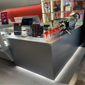 Hotel Bar Counter Luxury Mirror Stainless Steel Custom Bar <b>Workstation</b> with Logo for Lobby Restaurant - Product Image 5