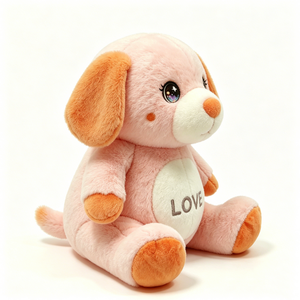 Peluche de cachorro rosa, peluche de perro con orejas caídas, peluche de perro adorable, regalo de San Valentín para cachorros, decoración pastel para habitación infantil - Product Image 4