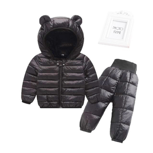2022 Winter Kinderkleding Sets Baby Jongen Warm Hooded Down Jassen Broek Kleding Sets Baby Meisjes Jongens Snowsuit Jassen Ski pak - Product Image 2