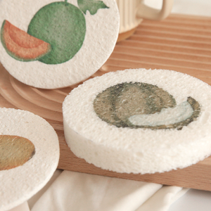 ความหนาแน่นสูง 10x10 ซม. ขนาดใหญ่นุ่มและปลอดสารพิษเยื่อไม้ฟองน้ําทําความสะอาดห้องครัวธรรมชาติฟองน้ําเซลลูโลสบีบอัด - Product Image 2