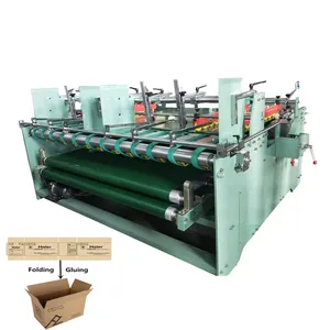 corrugated carton box semi auto cardboard folding and gluing machine