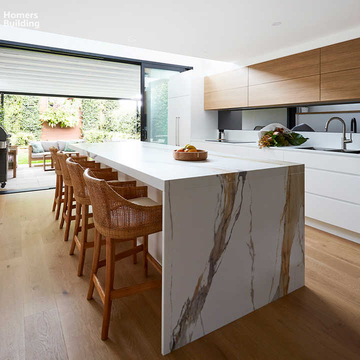 Wood Grain Laminate Kitchen White Lacquer Base With