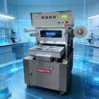 Semi-automatische gasflush traysealmachine MAP (Modified Atmosphere Packaging) voor vers product, vlees, fruit, SUS304, 150kg, HYPERVAC
