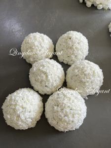 Boule de fleurs d'hortensia rose artificielle blanche EG-WB01 Décoration de <span class=keywords><strong>salle</strong></span> de mariage Tables de <span class=keywords><strong>salle</strong></span> Centres de table et décorations - Product Image 2