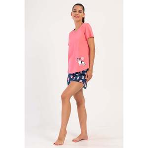 Conjunto de Top y Pantalones Cortos KADIN P.SUPREM O YAKA KISA KOL ETEGI OVAL SORT - Rosa - Rosa - Product Image 1