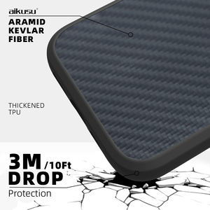 Coque de téléphone Aikusu 1500D en fibre d'aramide Kevlar pour iPhone 13 14 15 16 17 Pro Max Air Plus - Product Image 2