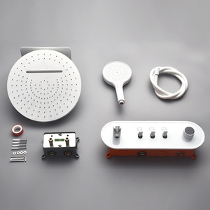 Home-use Shower <b>Mirror</b> All-copper Gunmetal Gray Rain Temperature-adjustable Concealed <b>Set</b> Embedded <b>Wall</b> Integrated FL-B013 Moder - Product Image 6