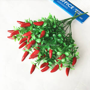 Bouquet de poivron rouge <span class=keywords><strong>en</strong></span> plastique plantes artificielles Simulation poivrons légumes Corsage placé Fruits maison jardin décoration Chili - Product Image 3