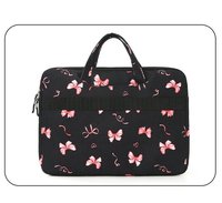 Nueva Bolsa de Transporte para Computadora Portátil, Resistente al Agua, de Pana Estampada, con Cierre, Práctica Funda Protectora para Laptop