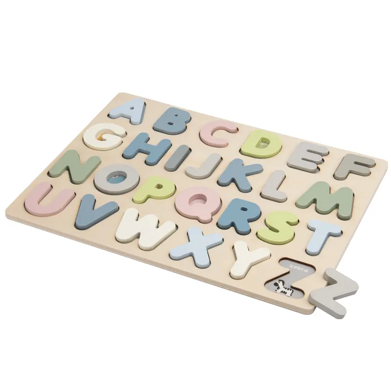 New Capital Letter Kinder Lernspiel zeug Baby Alphabet Nummer Holz Chunky Puzzle