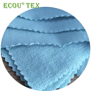 Eco-friendly OEKO-TEX 100 certified 95%bamboo 5%spandex 32s+40d 220gsm plain dyed knit jersey fabric for garments bedding