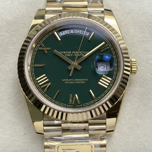 Reloj Mecánico Impermeable de Súper Calidad, 41 mm, Fábrica PPM, Acero 904L, Movimiento 3255, 228238, Peso 208 g, Reloj Verde President - Product Image 1