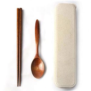 Juego de Cubiertos de Madera Ecológicos Personalizados para Niños, Cuchara y Palillos de Madera para Exteriores, Juego de Cubiertos con Caja de Transporte - Product Image 4
