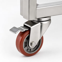 Troli Sampah Stainless Steel 201/304 Heavy Duty dengan Inlet Independen, Ukuran Dapat Disesuaikan untuk Dapur Hotel Komersial, Tempat Sampah Bergerak