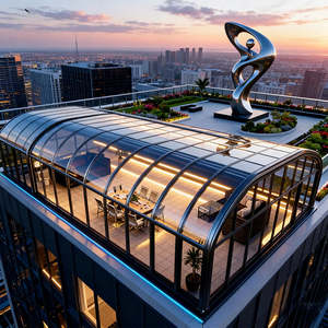 Puertas y Ventanas Plegables Móviles Modernas para Terraza Exterior, Sala de Sol Eléctrica Inteligente Telescópica para Villa, Jardín, Residencia, Hotel - Product Image 2