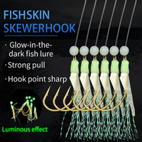 Nouveaux Hameçons Bioniques en Peau de Poisson Style Lumineux avec Perles Dorées pour Bar Rayé – Accessoires de Pêche