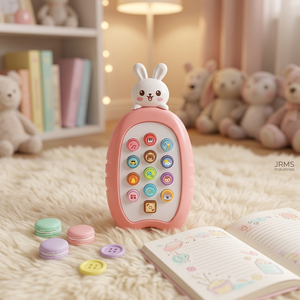 Jouet musical pour téléphone en plastique en forme de lapin mignon, touches de piano lumineuses, jeu éducatif d'imitation, téléphone alimenté par piles pour bébés et tout-petits - Product Image 4