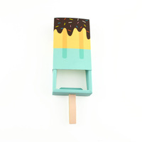 Boîtes à bonbons en forme de crème glacée dessin animé plateau coulissant boîte à pop-corn en papier Kraft boîte de faveurs de fête de douche de bébé décor d'anniversaire
