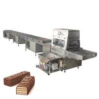 Ligne de four à gaufrettes automatique pour petites entreprises avec machine à enrober le chocolat, machine à gaufrettes au chocolat