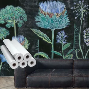 Çıkarılabilir su geçirmez yapışkanlı duvar kağıdı 290gsm mat polyester güzel sanat boş baskı tuval rulo