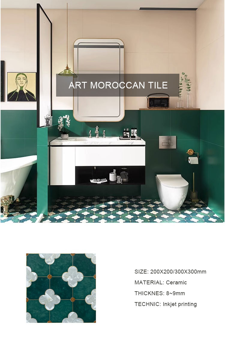 Vintage Moroccan Style Ceramic Tiles for Kitchen & Bathroom