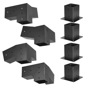 Kit de supports de pergola à 15 degrés <span class=keywords><strong>4x4</strong></span>, support d'angle à 3 voies à angle droit, kit de pergola Woodworks pour poutres en bois, tonnelles d'extérieur - Product Image 3