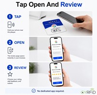 Cartes NFC Google Review – Support de Table en Acrylique 12 cm Compatible NFC213 13,56 MHz – Tap to Review – Langues Espagnol, Italien, Français