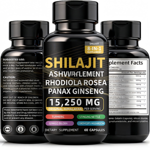 Capsules de Shilajit 8-<span class=keywords><strong>en</strong></span>-1 à marque privée OEM avec extrait d'ashwagandha pour compléments énergétiques - Product Image 1