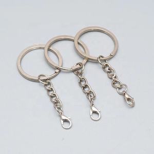 Porte-clés tendance argenté 25mm 30mm avec mousqueton, anneau en métal nickelé pour pendentif jouet ou breloque - Product Image 6