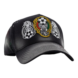 Gorra <span class=keywords><strong>de</strong></span> Béisbol <span class=keywords><strong>de</strong></span> Cristal del Equipo Nacional <span class=keywords><strong>de</strong></span> México, Federación Mexicana <span class=keywords><strong>de</strong></span> Fútbol, Triple Crest Silver Fade Bling Dealers, Gorra Snapback - Product Image 1