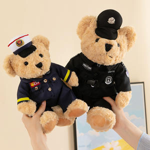 Atacado <span class=keywords><strong>Teddy</strong></span> <span class=keywords><strong>Bear</strong></span> Plush Toy Policial Uniforme Máquina Cupcake Boneca Urso De Polícia Malha Polícia Tráfego Urso Boneca Traje - Product Image 1