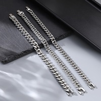 Pulsera de Cadena Cubana Simple Estilo Punk, Hecha a Mano, Impermeable, de Acero Inoxidable, Joyería de Moda para Mujeres y Hombres, Venta al por Mayor 2026