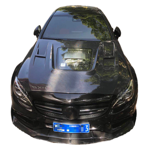 Nouveau capot et cache-nez en fibre de carbone avec verre transparent pour Mercedes-Benz C63 W205 - Product Image 1