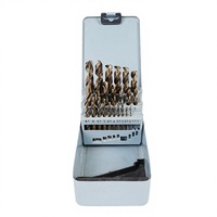 Jeu de forets hélicoïdaux en cobalt HSS M35, droits, 2,0 mm, finition oxyde noir, longueur 35 mm, pour métal, acier inoxydable, plastique