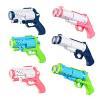 Pistola de Burbujas Eléctrica HTL al por Mayor para Niños, Máquina de Burbujas de Doble Cañón con Luces LED, Funciona con Pilas, Juego de Verano al Aire Libre