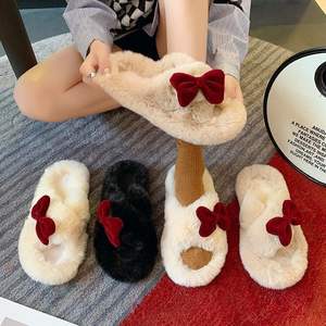 Chaussons en fourrure pour l'automne et l'hiver, pour la maison et l'extérieur, nouvelle conception antidérapante et chaude - Product Image 1