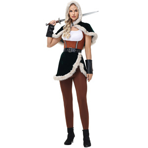 Costume de cosplay médiéval <span class=keywords><strong>viking</strong></span> pour adulte, ensemble complet, femmes, <span class=keywords><strong>Halloween</strong></span>, carnaval, costumes de fête - Product Image 2