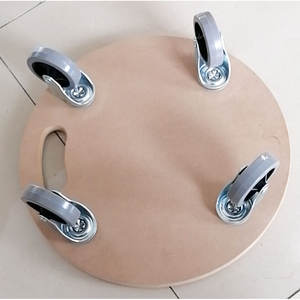 Transportador de muebles de madera, carrito móvil redondo de cuatro ruedas - Product Image 3