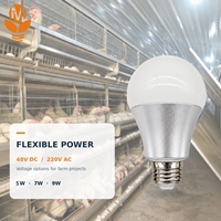 Iluminación LED para Gallineros, 48V DC IP67, Sin Parpadeo, Regulable, Bombilla para Aves de Corral, para Granjas Avícolas Modernas y Proyectos de Gallineros