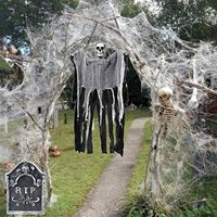Toile d'araignée Halloween Decor 300Sqft toile d'araignée avec 30 fausses araignées extensibles bricolage toiles d'araignée pour intérieur/extérieur atmosphère effrayante