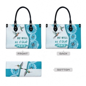 He Will Be Our Peace Nuove Borse a Spalla da Donna in Pelle PU, Borse Tote Personalizzabili con Motivo, per Feste, Vendita all'Ingrosso - Product Image 3